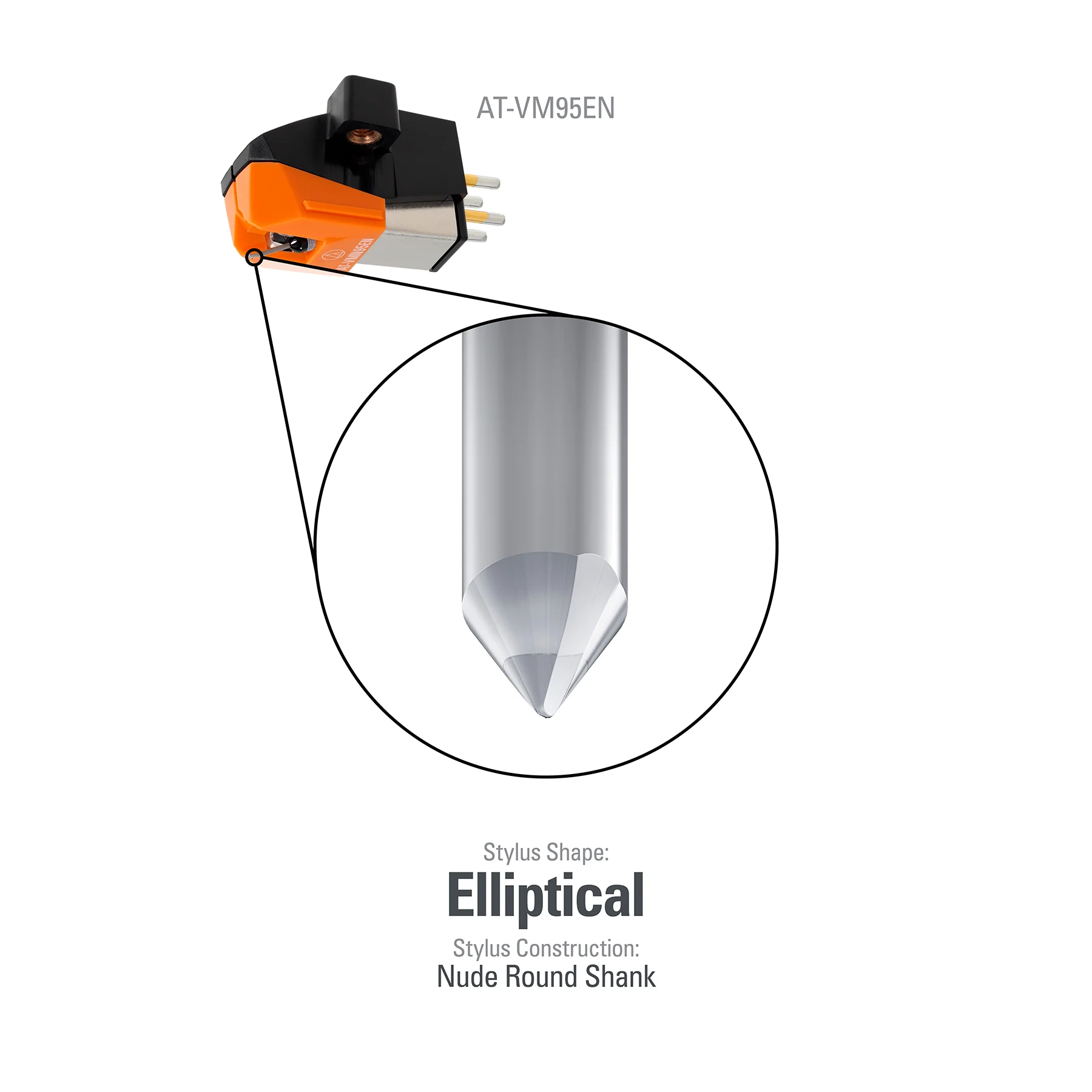 Audio-Technica: AT-VM95EN Phono Cartridge (w/ Nude Elliptical Stylus) - Image 3