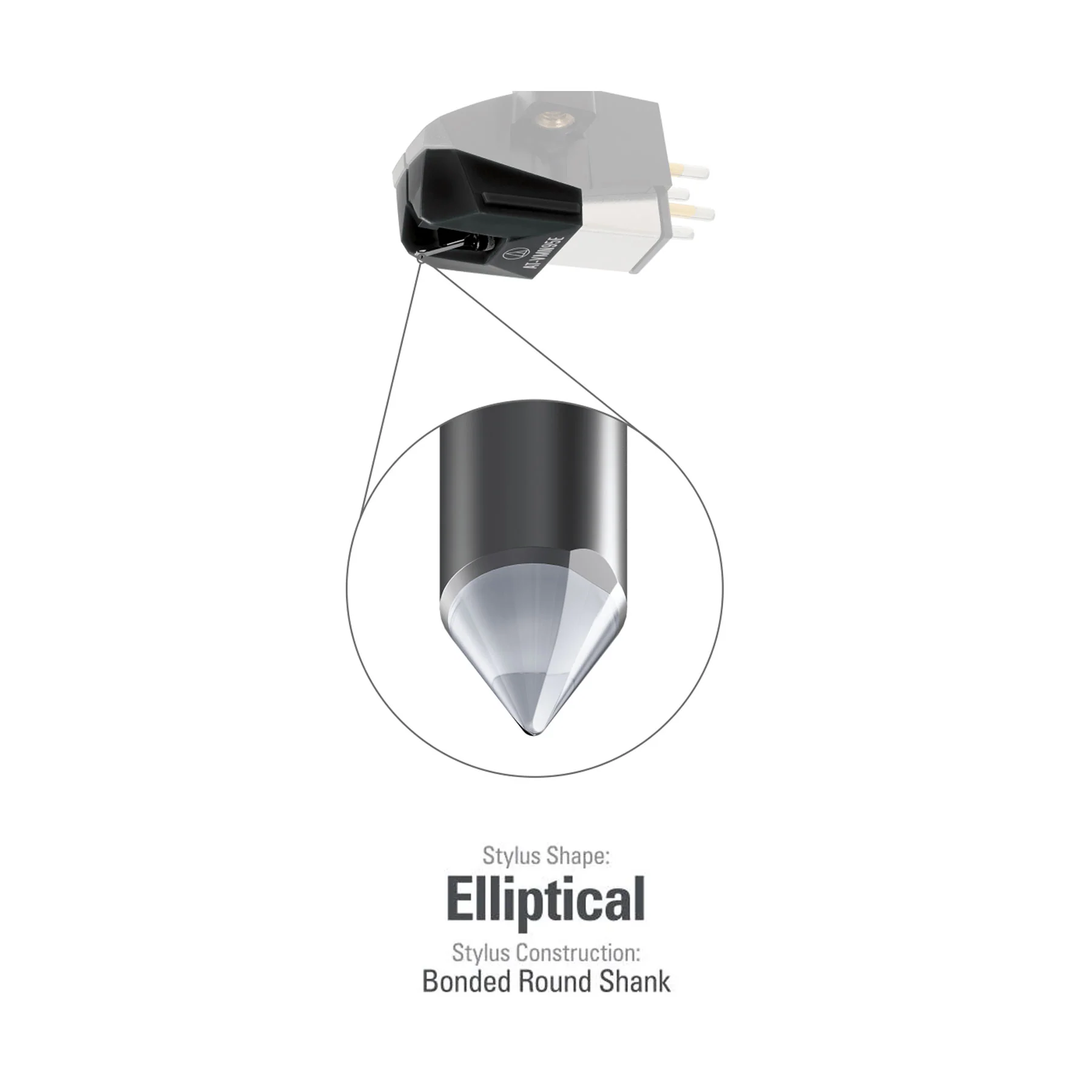 Audio-Technica: AT-VMN95EBK Replacement Stylus for AT-VM95E (Fits AT-LP120x) - Image 2