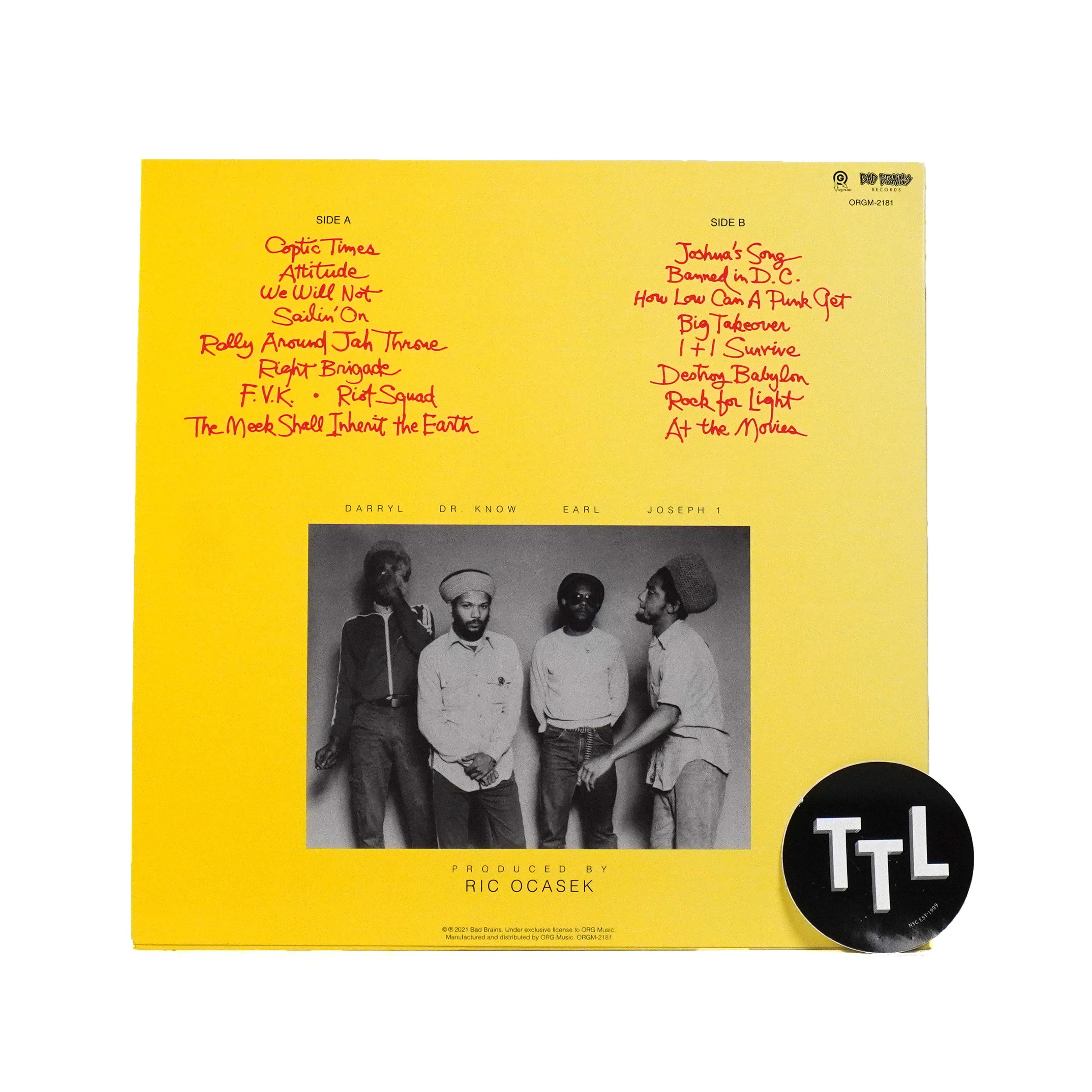 Bad Brains: Rock For Light (Colored Vinyl) Vinyl LP - Image 3