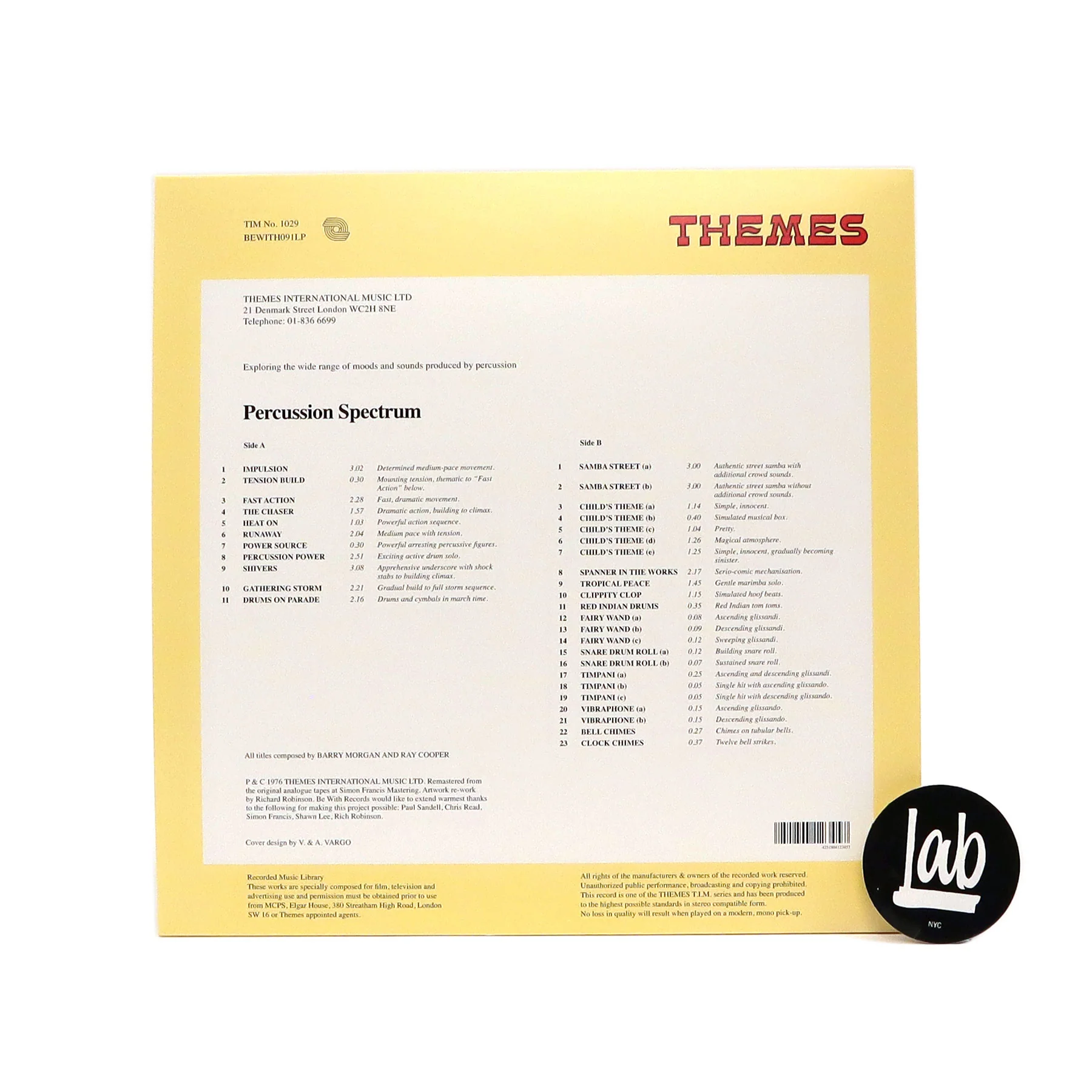 Barry Morgan & Ray Cooper: Percussion Spectrum (Themes International, 180g) Vinyl LP - Image 2