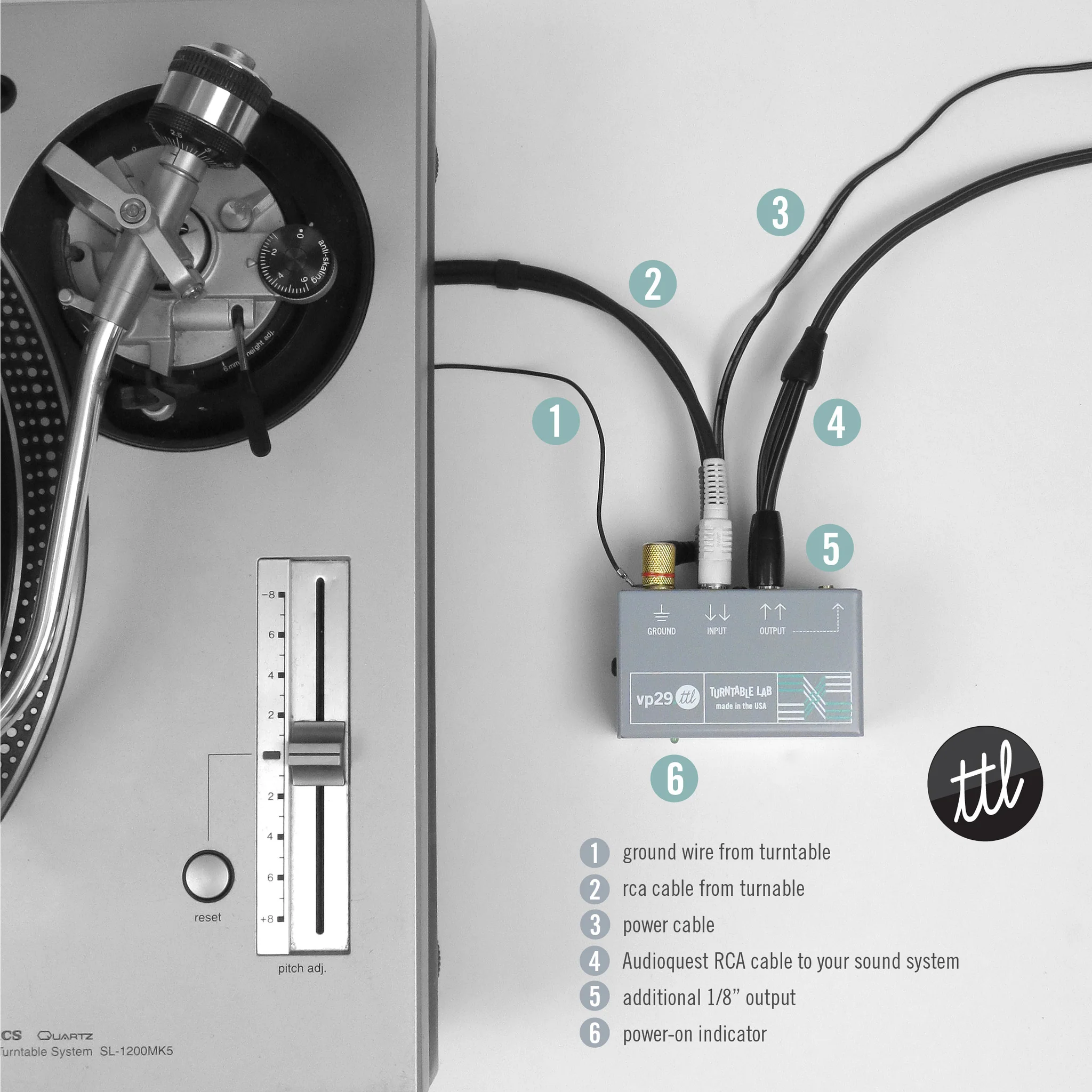 Turntable Lab: VP 29.TTL Phono Preamp + Audioquest Tower RCA Cable (VP29) - Image 4