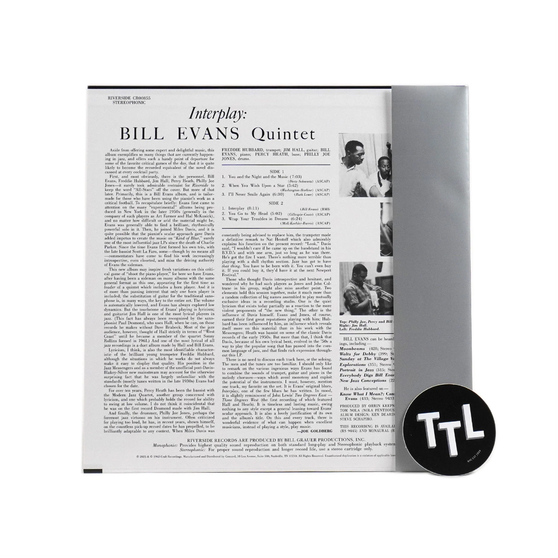 Bill Evans: Interplay (Original Jazz Classics 180g) Vinyl LP - Image 2