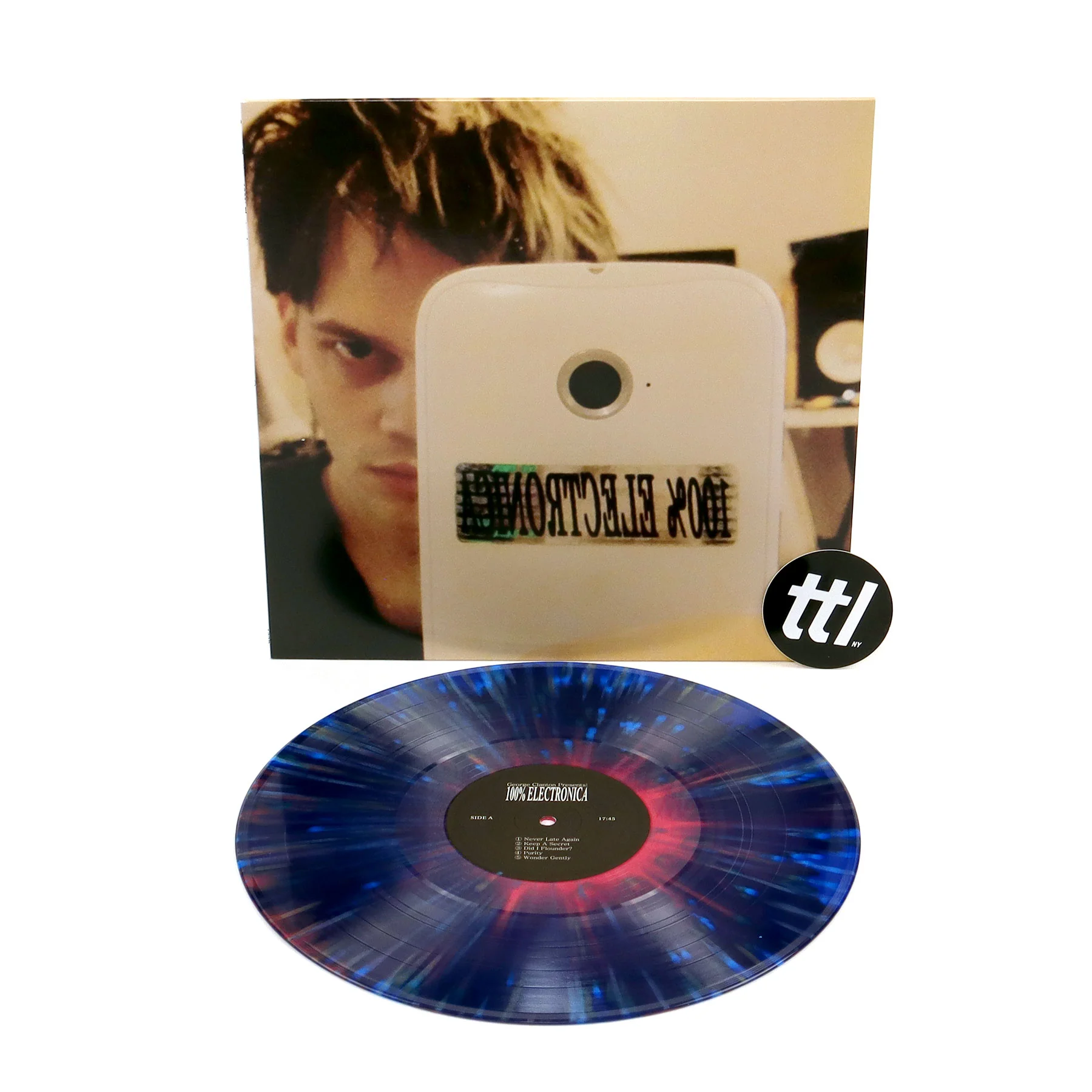 George Clanton: 100% Electronica (Blue & Red Splatter Colored Vinyl) Vinyl LP - Image 2