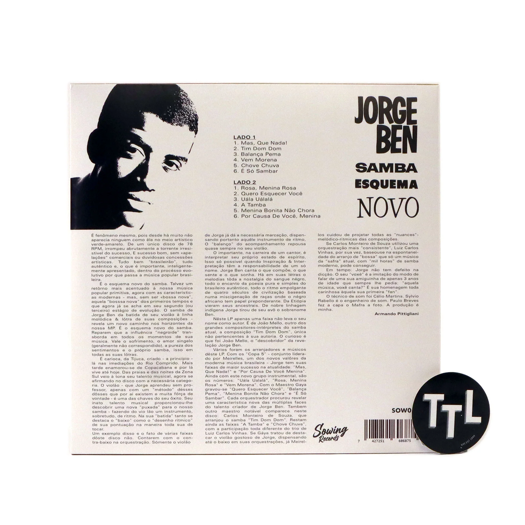 Jorge Ben: Samba Esquema Novo (Colored Vinyl) Vinyl LP - Image 3