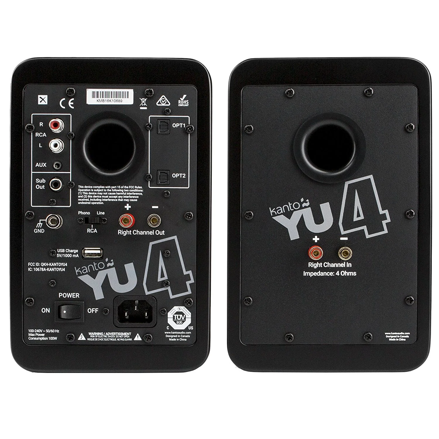Kanto: YU4 Powered Bookshelf Speakers - Matte Black (YU4MB) - Image 6