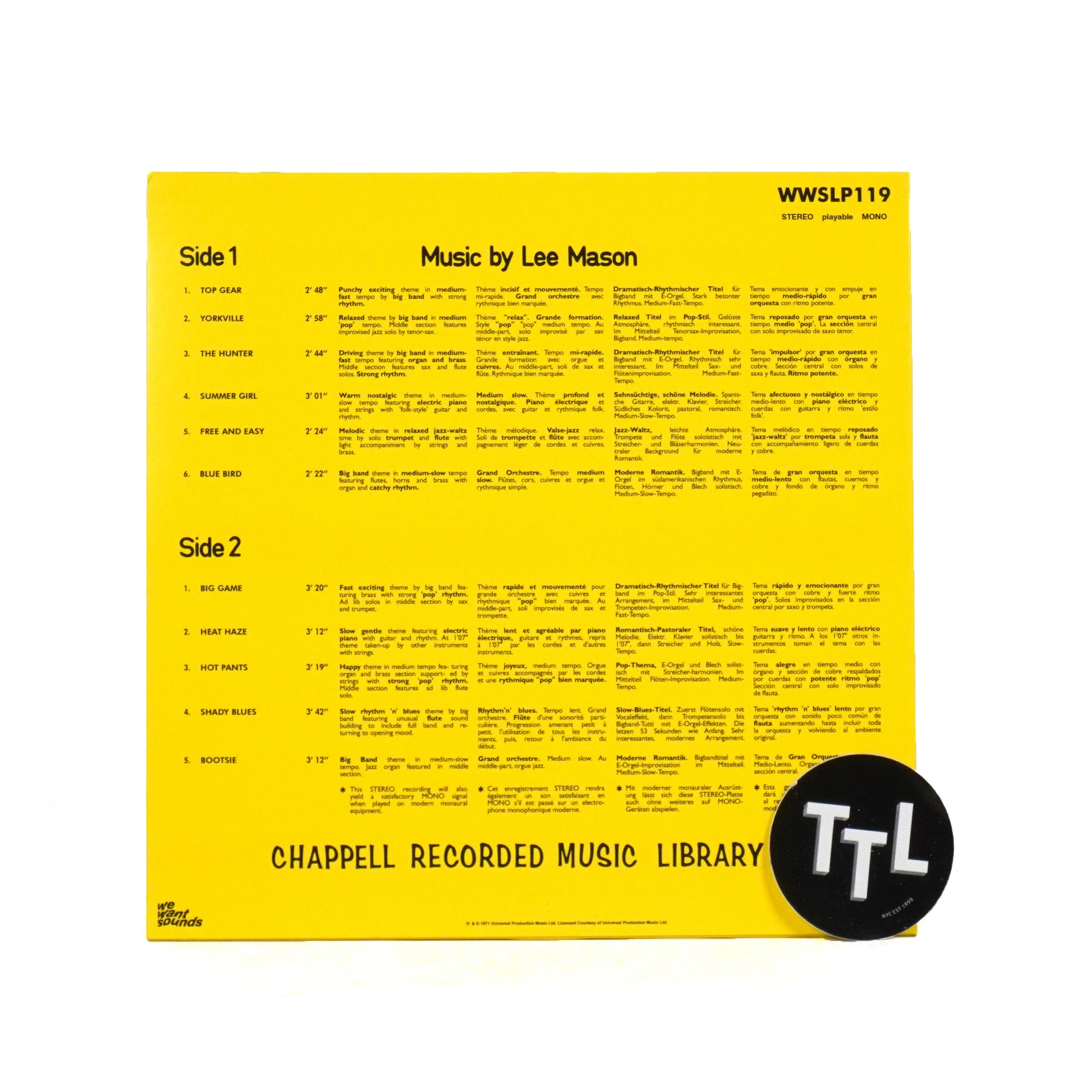 Lee Mason: Music By Lee Mason Vinyl LP - Image 3