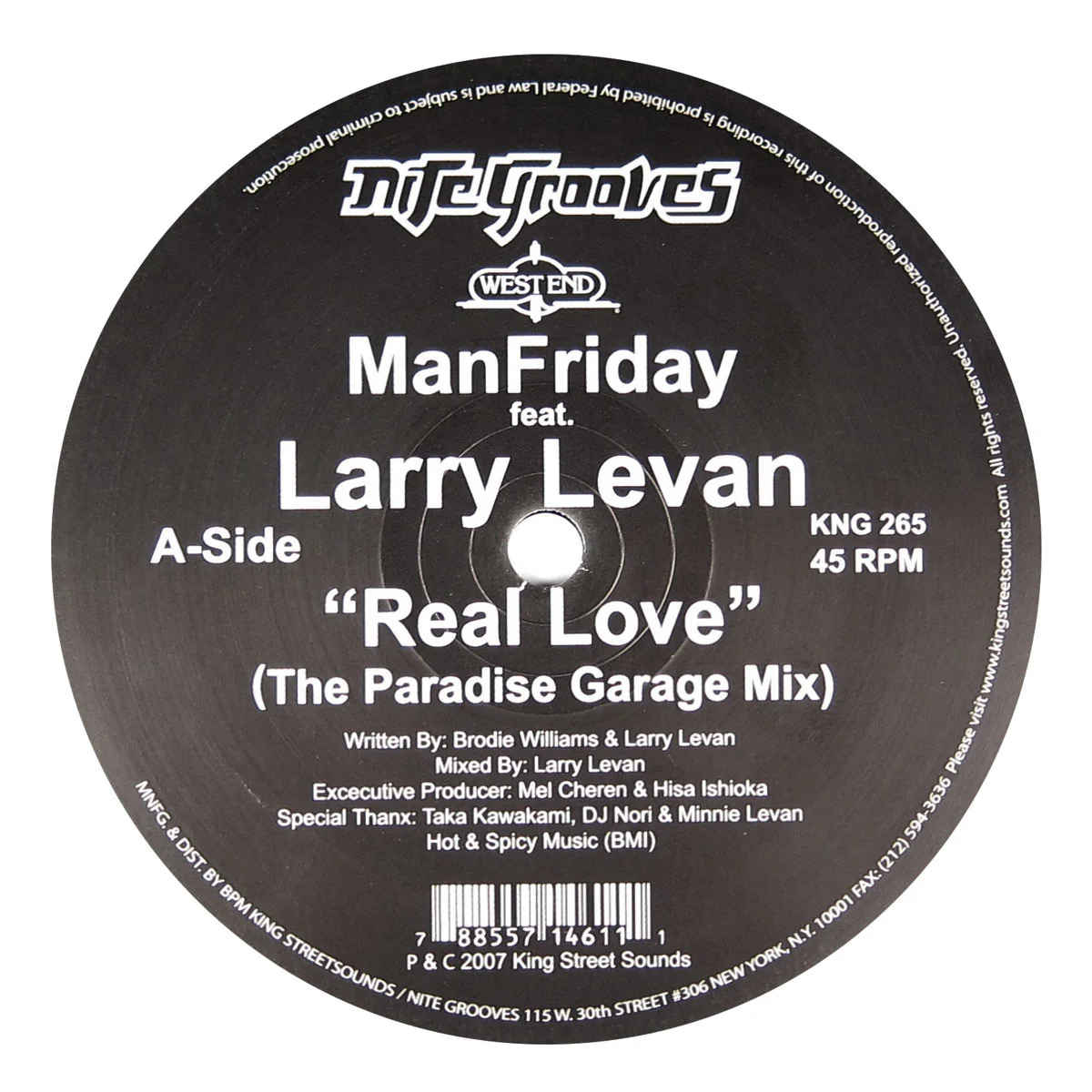 Man Friday feat. Larry Levan: Real Love Vinyl 12"