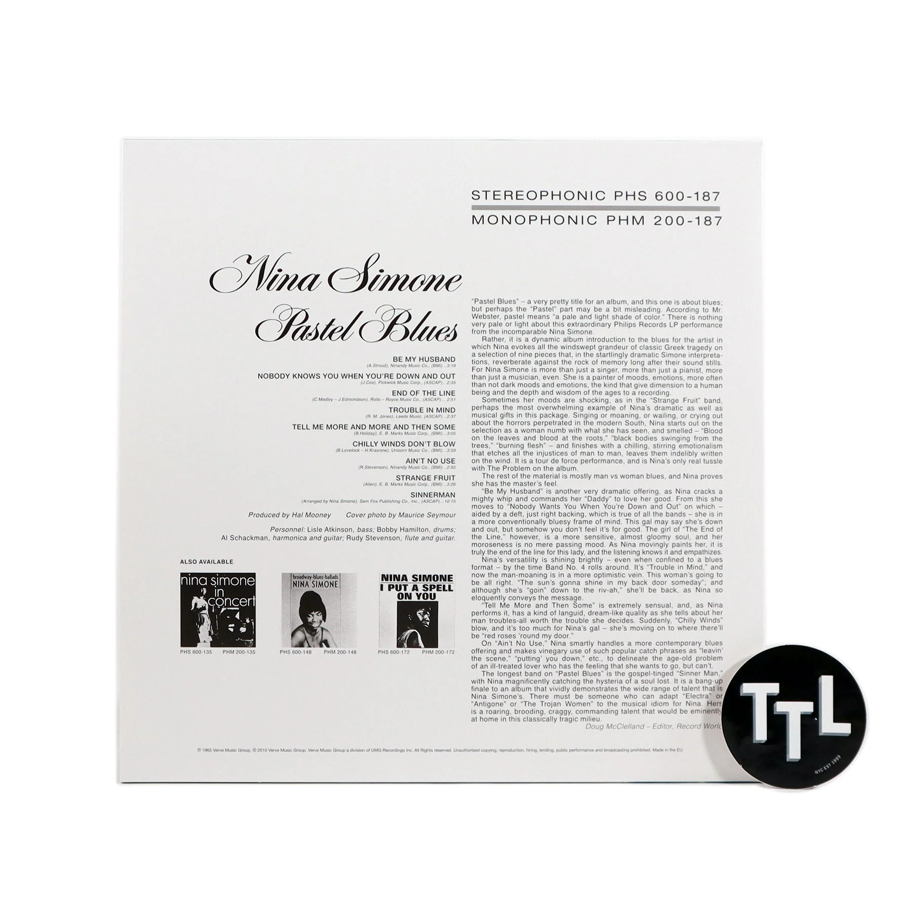 Nina Simone: Pastel Blues Vinyl LP - Image 2
