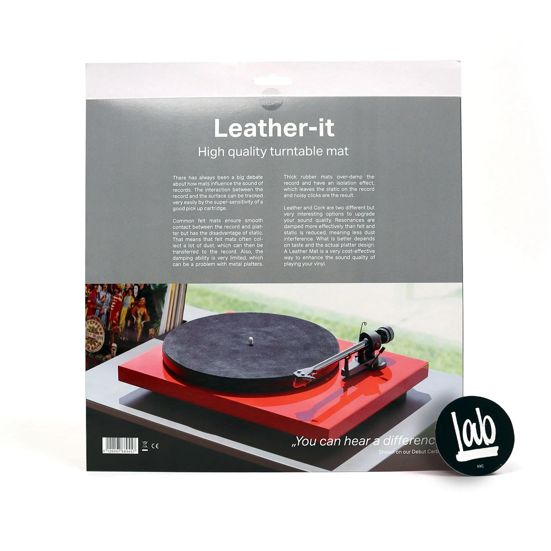 Pro-Ject: Leather-It Platter Mat - Black - Image 2
