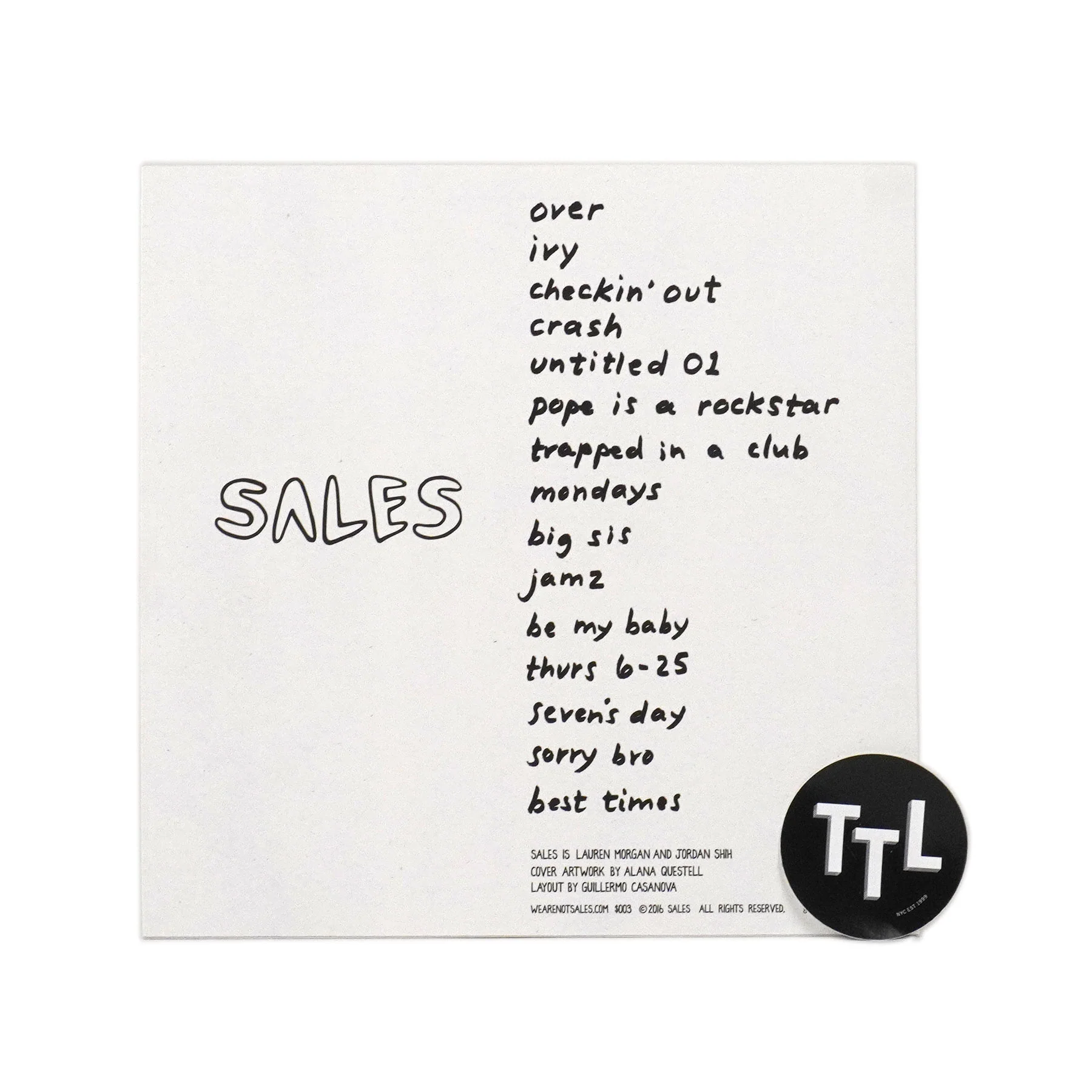 SALES: SALES (Colored Vinyl) Vinyl LP - Image 3