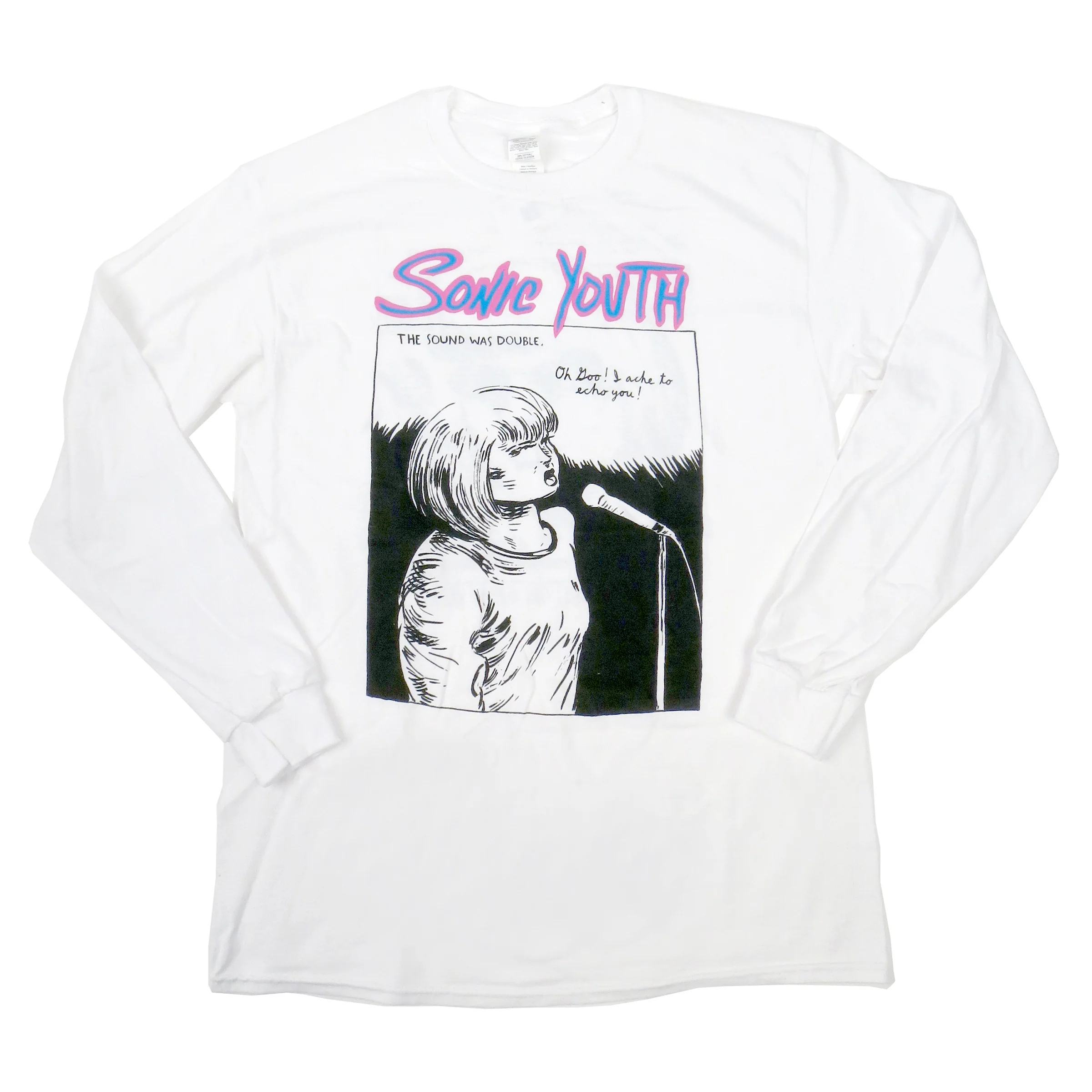 Sonic Youth: Echo Long Sleeve Shirt - White