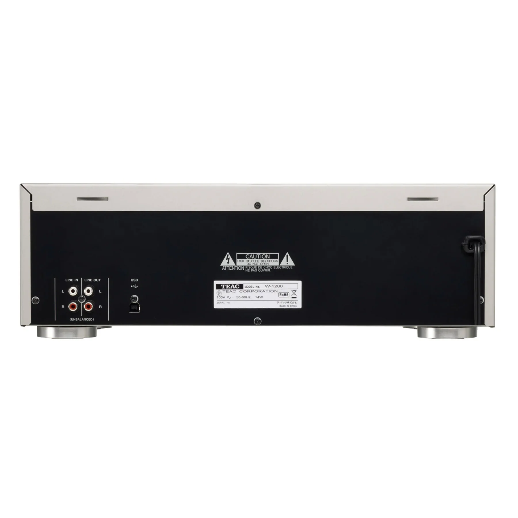 Teac: W-1200 Double Cassette Deck Player (W1200S) - Silver - Image 3