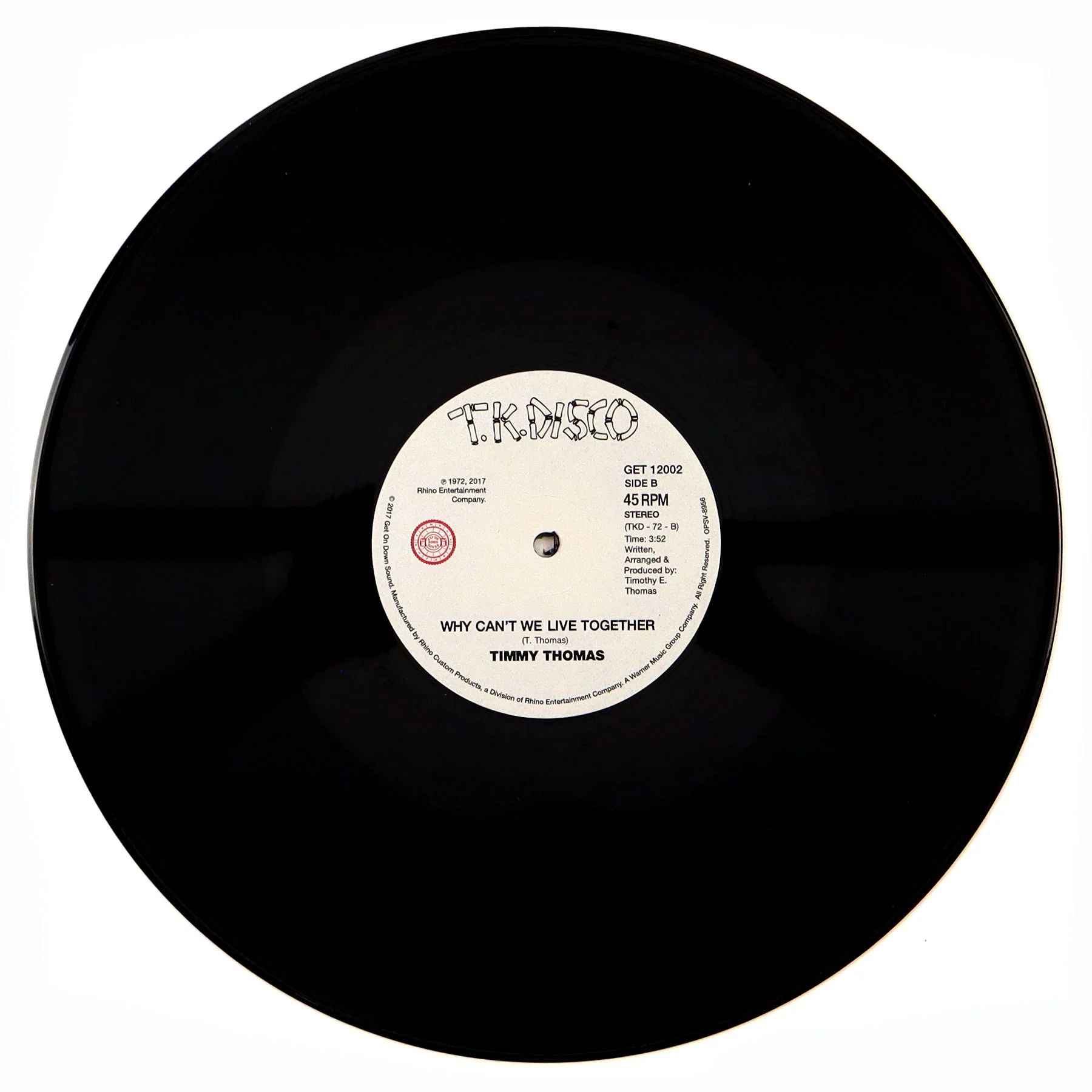 Timmy Thomas: Africano / Why Can't We Live Together Vinyl 12" - Image 3