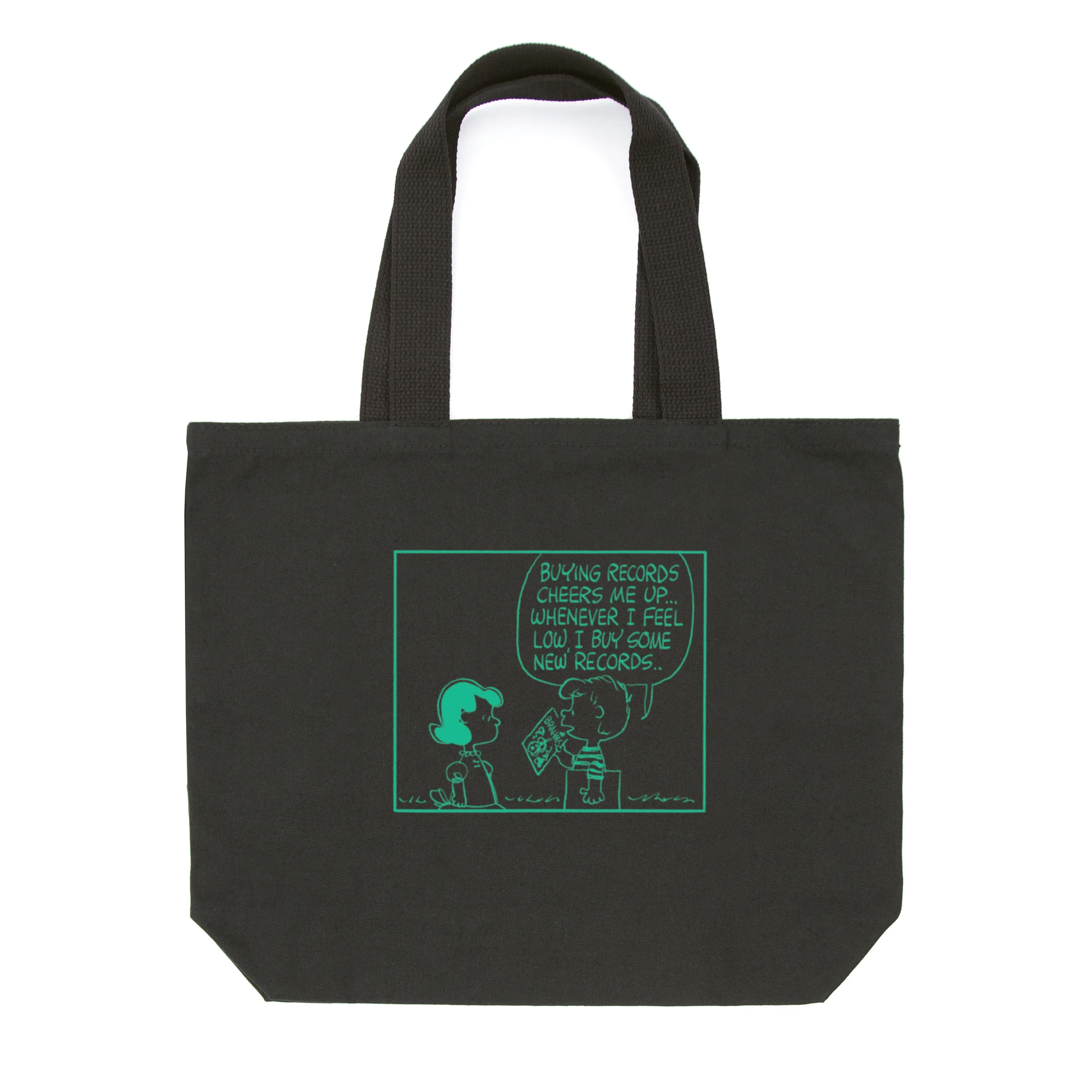 Turntable Lab: Peanuts Record Shopping Tote - Black